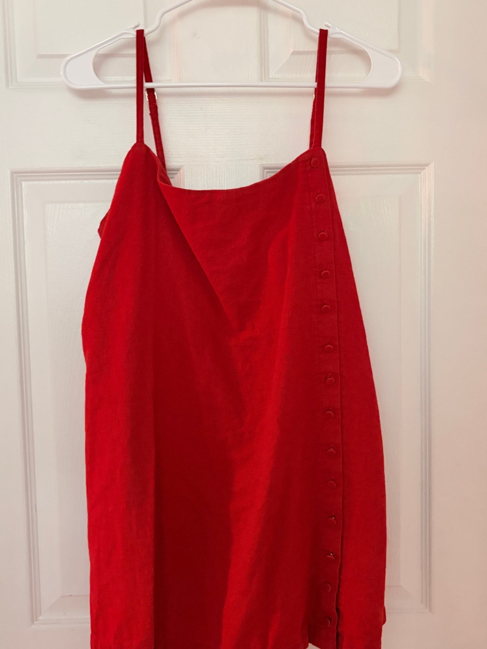 Abercrombie & Fitch Red Spaghetti-Strap Side-Button Mini Dress